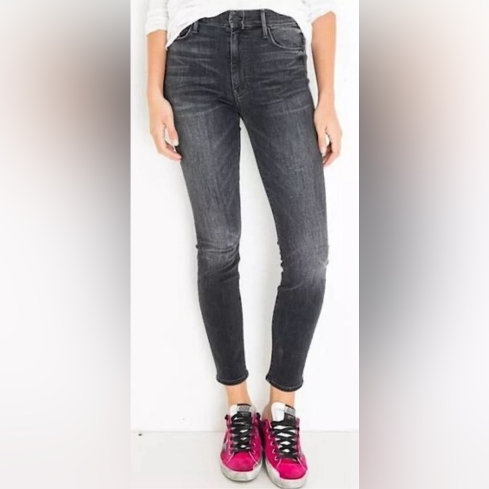 Mother 27 Jeans High Waisted Looker Ankle Leave The Lights On Black - Picture 1 of 9